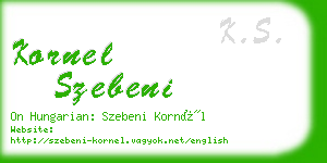 kornel szebeni business card